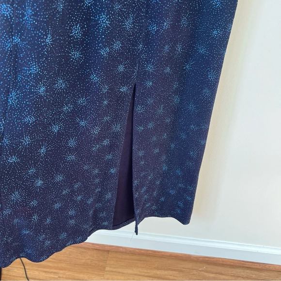 Vintage Byer Too! Stretchy Sparkle Blue Maxi Dress - Picture 5 of 8